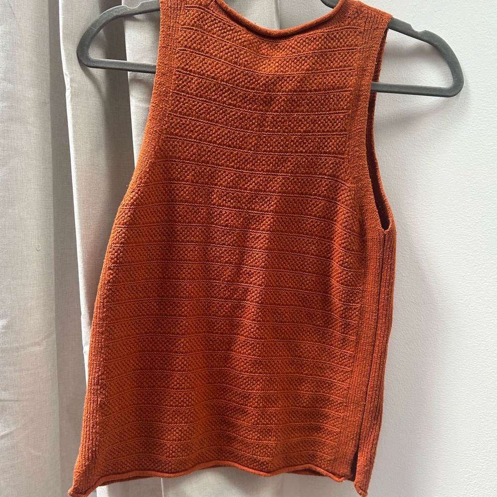 Madewell Women's Orange Textured Knit Tank - Picture 4 of 4
